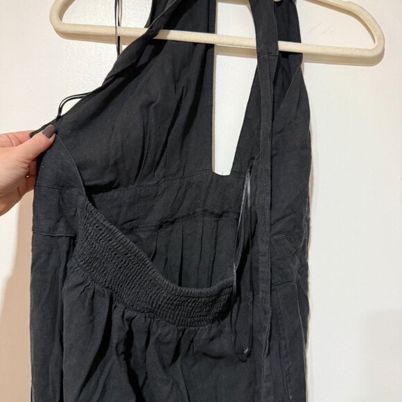 ✨🖤 Anthropologie Mock-Neck Plunge Black Jumpsuit - Size L🖤✨ - Picture 11 of 12